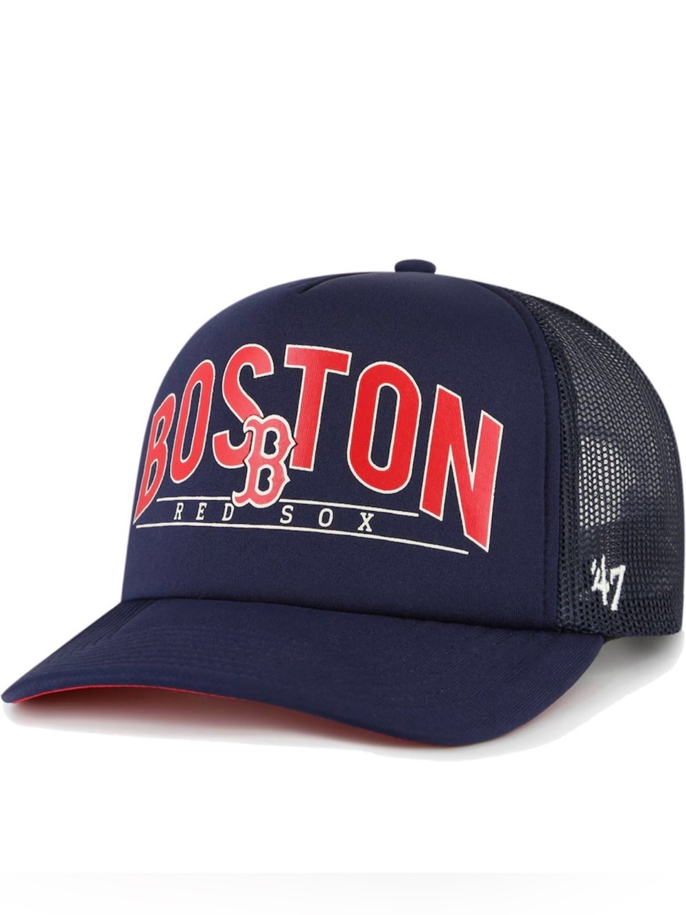 ‘47 Brand Boston Red Sox Backhaul Foam Trucker Adjustable Snapback Hat Navy MLB